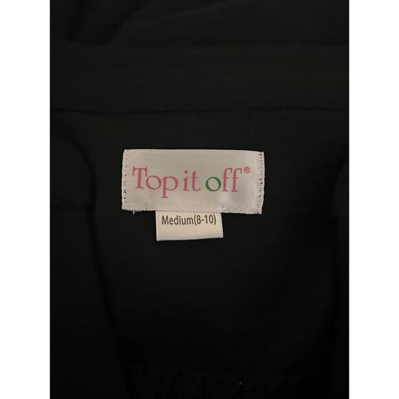 Top It Off Women’s Black Ruffled V-Neck Tiered Midi Dress Party Flirty Size M - Picture 11 of 12